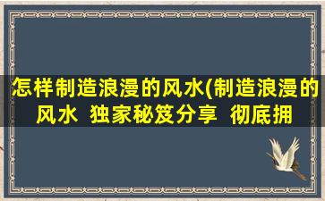 怎样制造浪漫的风水(制造浪漫的风水  独家秘笈分享  彻底拥有甜蜜幸福的爱情)